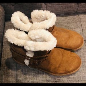 Fur slip in booties